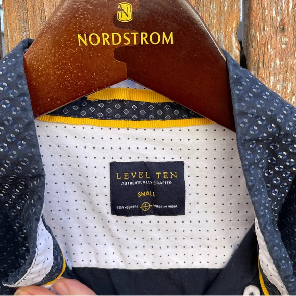 LEVEL TEN Men’s Dark Navy Blue Button Down Long Sleeve Shirt Size Small - Picture 3 of 11